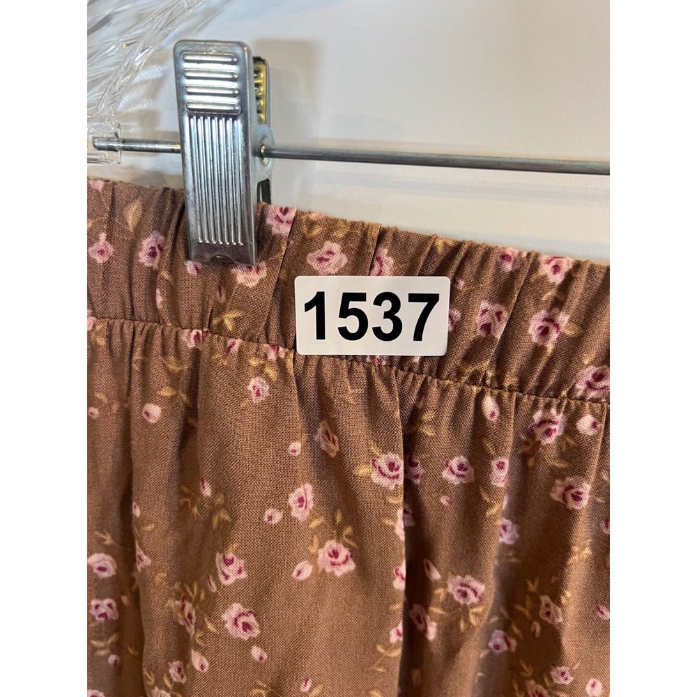 Olive & Oak Womens Maxi Skirt Tiered Floral Brown Large - Picture 6 of 6